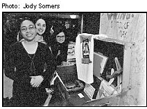 Students Michelle Massie, Melissa Carpini, and Marcella DiBenedetto, seen here, headed the Time Capsule Committee in 1999-2000.
